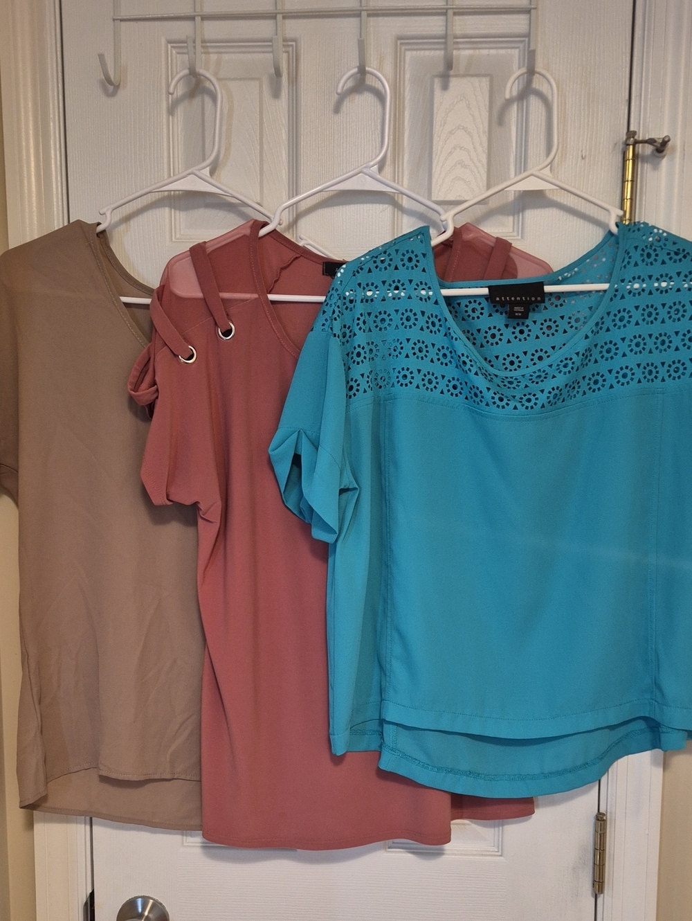 Bundle Blouses Turquoise Eyelet Yoke Short Sleeve Top 3